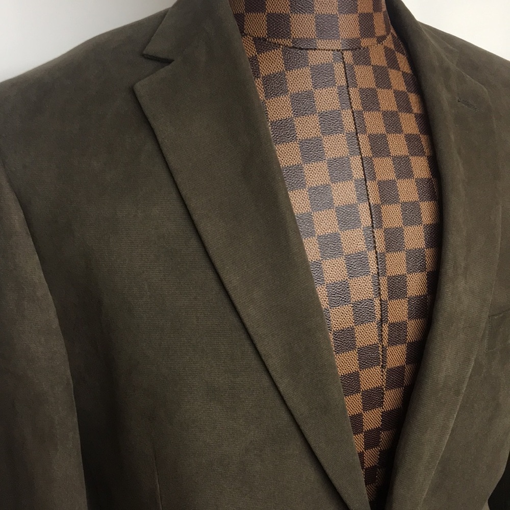 Tasso Elba Brown Pattern Two-Button Sportcoat 42l - image 1